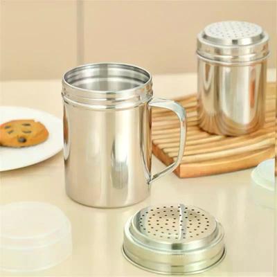 Stainless Steel Shaker Powdered Sugar Shaker Duster With Handle Shakers Fine Mesh Pepper Shakers Salt Pepper Dredges Shakers