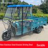 Stainless Steel Electric Tricycle Front Canopy: Thick, Transparent, Windproof & Rainproof Nylon Cover
