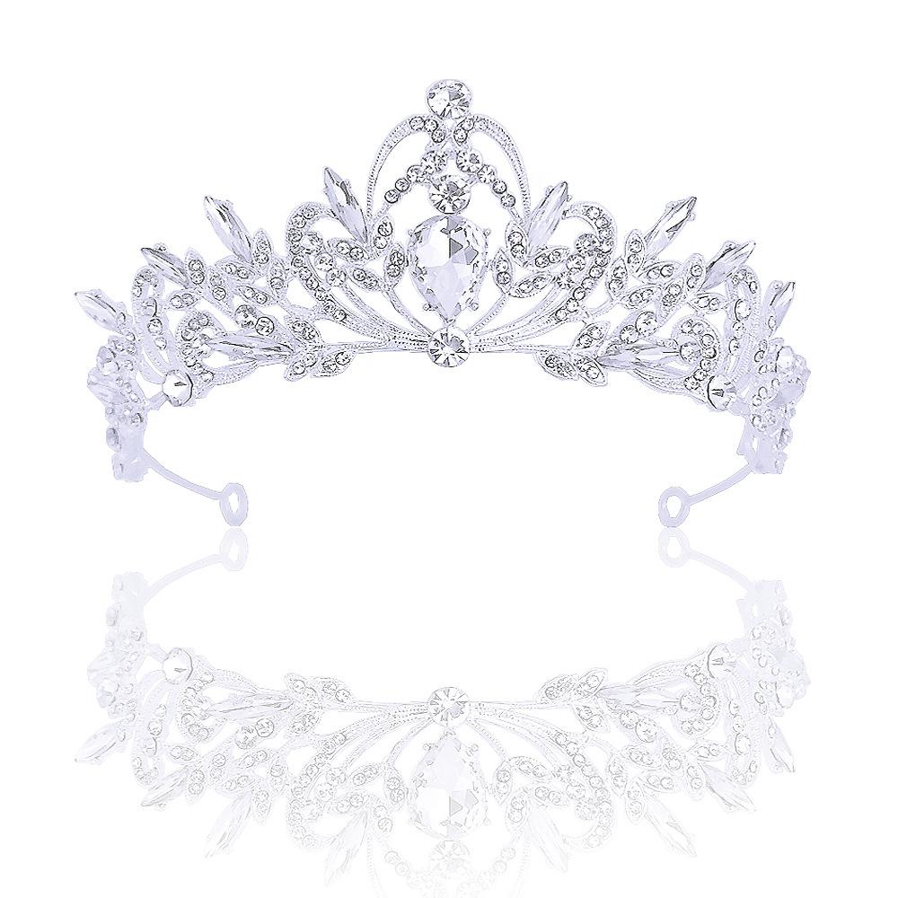 Simple and Fashionable Bridal Crown Popular Wedding Tiara  Diamond Baroque Bridal Crown Accessories