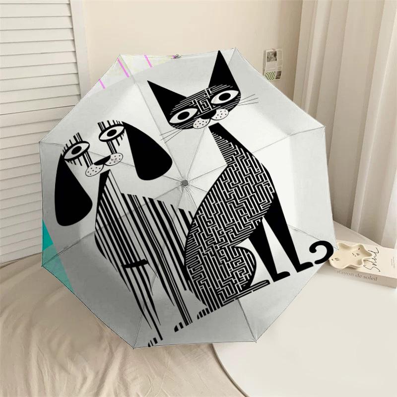 

1pc Dog Cat Automatic Open/Close Umbrella Compact Folding Umbrella with 8-Rib Shaft for Women/Men, Elegant Birthday1219S