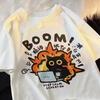 Funny Fashion Unisex T Shirt Cat Printed Tshirt Casual Short Sleeve Couples Tshirt Funny Cat Streetwear Female Top Tee