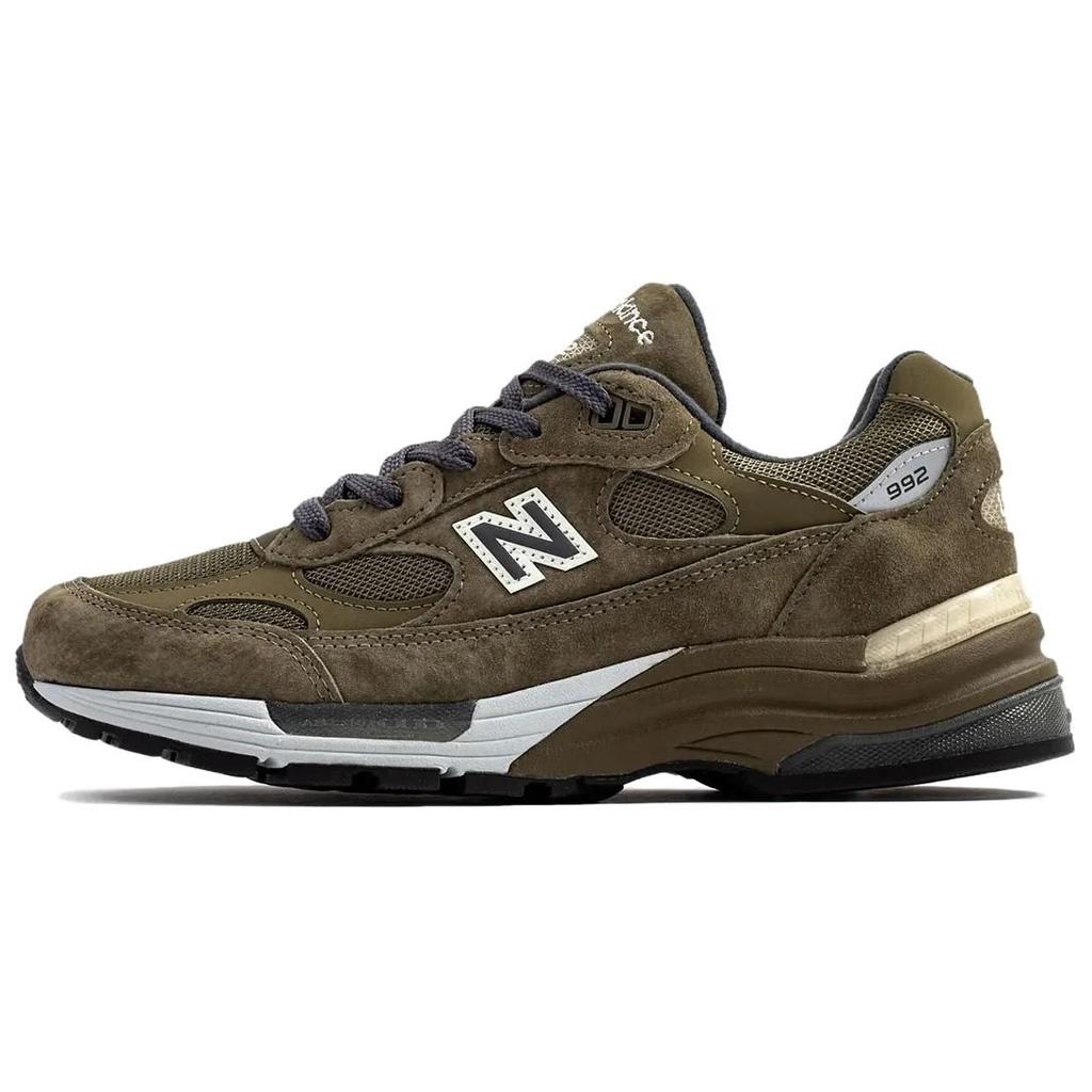 New Balance NB 992 Textile, Artificial Leather, Pigskin Low top Casual Running Shoes Unisex Green U992GL