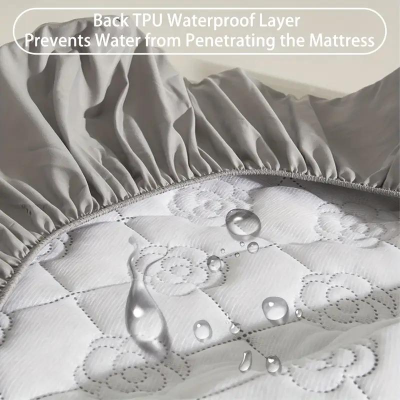 1pc Waterproof Mattress Protector (no Pillowcases), Soft and Breathable Fitted Sheet with Deep Pocket for Single or Double Bed