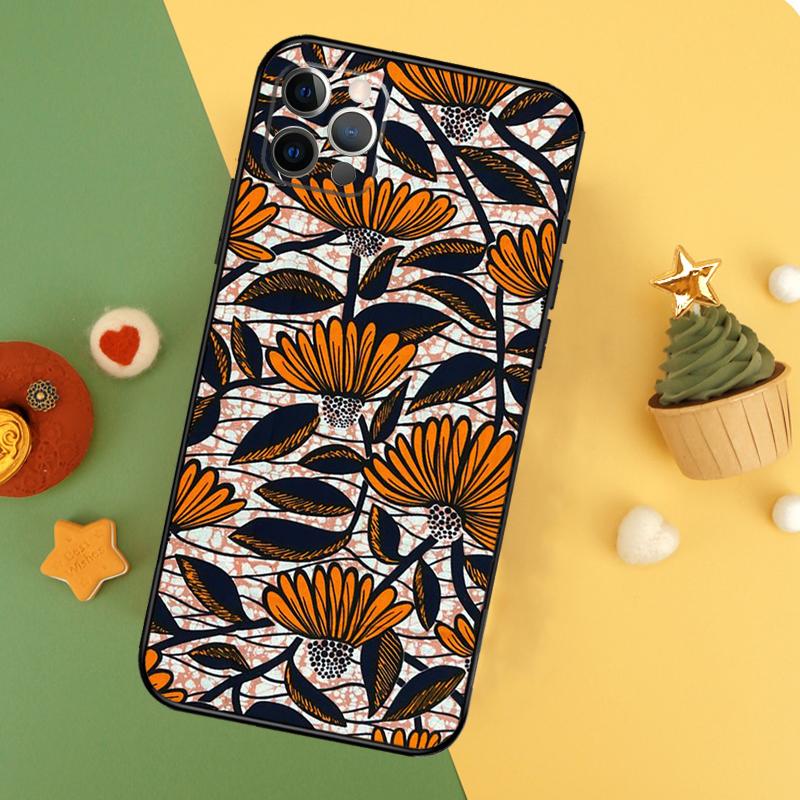 African Style Fabric Print Phone Case For iPhone 17 16 16E 15 14 12 11 13 Pro Max 12 13 Mini 17Air Shockproof Cover