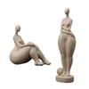 Abstract Fat Woman Figure Ornament Sandstone Resins Art Lady Sculpture for Enhancing Aesthetic Appeal In Any Space
