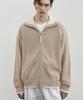 Alyss Contrast High-Neck Knit Zip-Up [Beige]