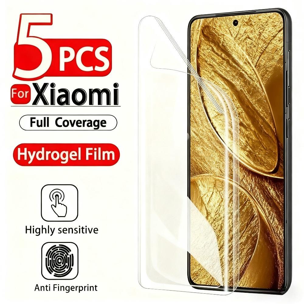 

5 шт. Ультра HD гідрогелева плівка для Xiaomi 17 Pro Max 15 14 13 12 Pro 15T 14T 13T 12T Pro 13 12 11 Lite Повне покриття Захисна плівка для екрану Hydrogel Film&Xiaomi 15T прозорий
