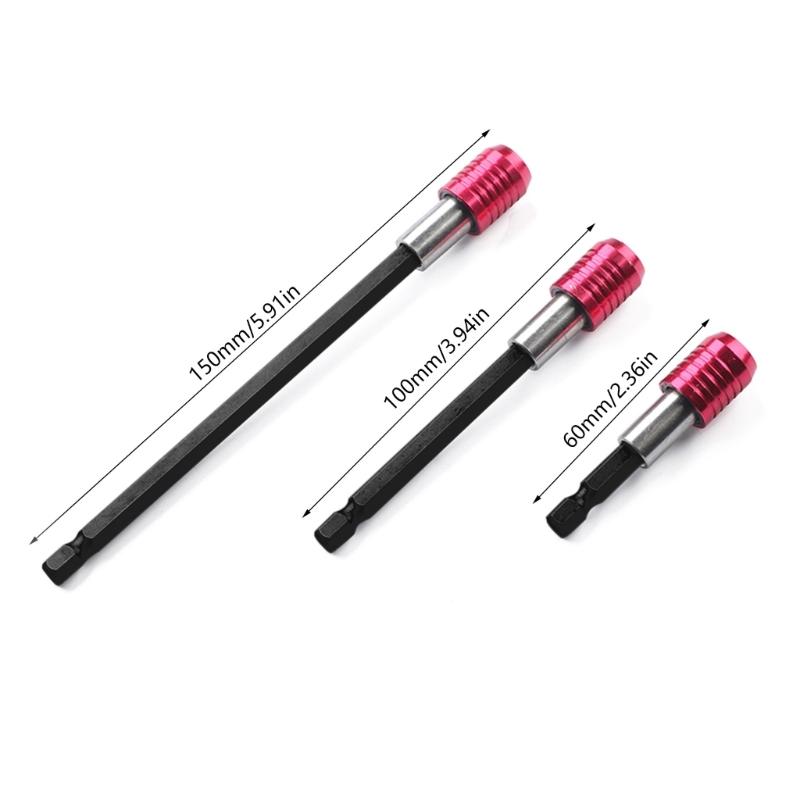 3 Stück Magnetischer Bithalter 1/4 Zoll Sechskant Verlängerungsstange Bohrerverlängerungen Halter Verlängerungsbohreradapter 60/100/150mm