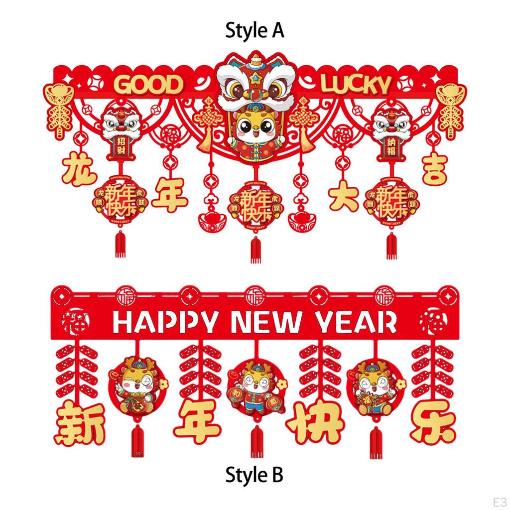 Chinese Lunar Year Decoration Door Curtain Blessings with Tassels Ornament for