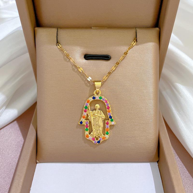 Light Luxury Full Diamond Micro-Inlaid Design Temperament Smart Shining Necklace Women, Simple Pendant