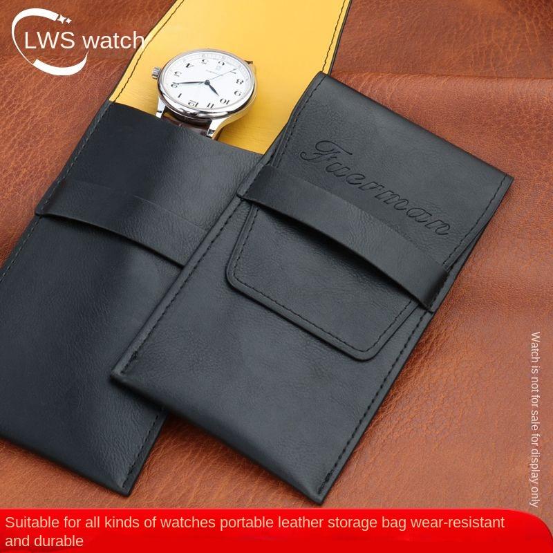 Watch Bag Convenient Flip Cover Simple Watch Travel Storage Single Piece Creative Anti-fall Watch Leather Case Organizer Pouch