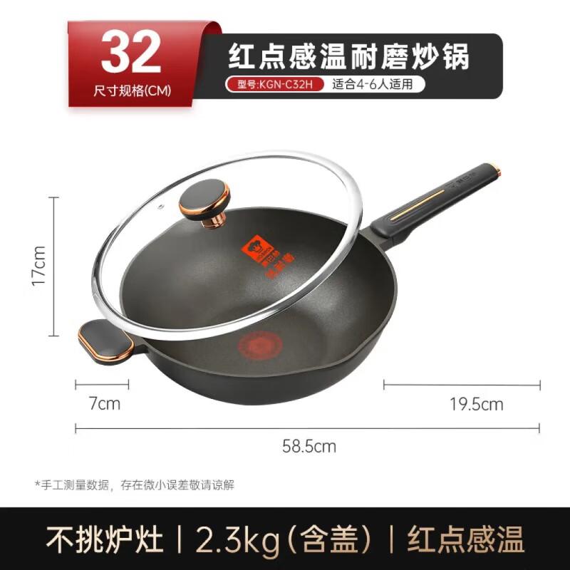 Kangbahe Titanium Non-stick Wok with Temperature Sensor