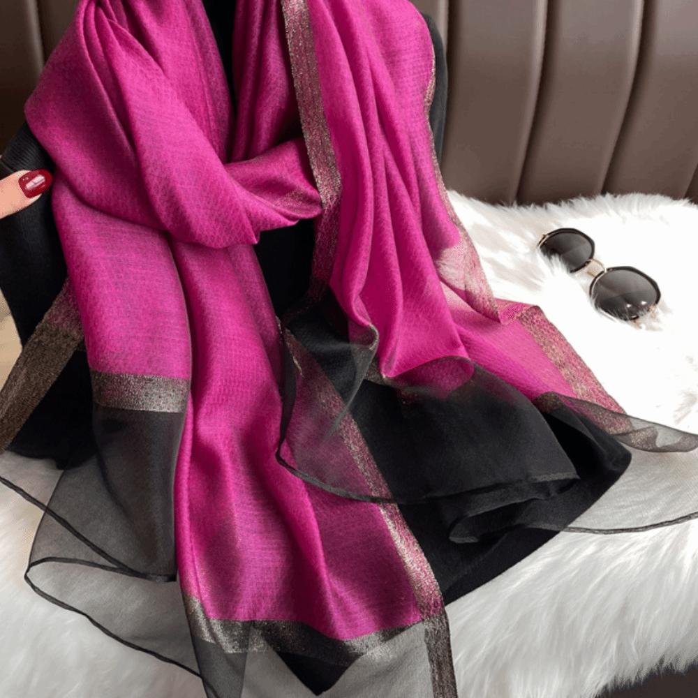 Large Women Hijab Shawls Thin Long Shawls Elegant Luxury Silk Scarf  Beach