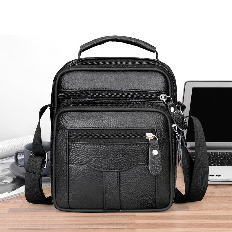 Genuine Leather Men's Single Shoulder Bag - 2025 Fashion Crossbody with High-End Cowhide Feel