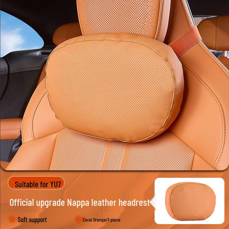 Xiaomi SU7/Ultra/YU7 Magnetic Headrest Neck & Lumbar Support Leather Cushion