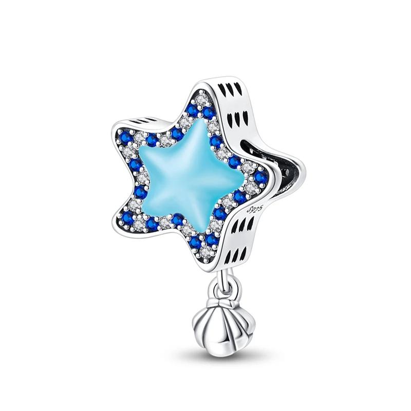 Seastar Turtle Ship Mermaid Ocean Series Pendant Fit Charm Copper Bracelet Diy Women Jewelry Gift Boutique Charms