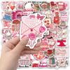 Valentine's Day Bookish Sticker Set: 50 Decorative Stickers for Water Bottles, Phone Cases, & Notebooks