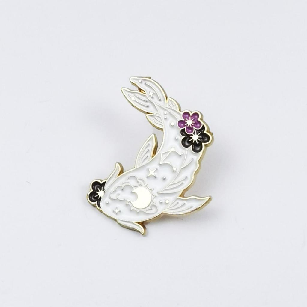 Creative Yin Yang Animal Brooch - Fox & Rabbit Cartoon Badge with Alloy Drip Oil Ornaments
