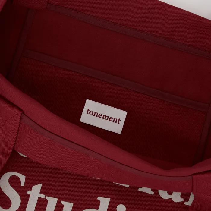 SLOGAN WASHED ECO BAG - RED