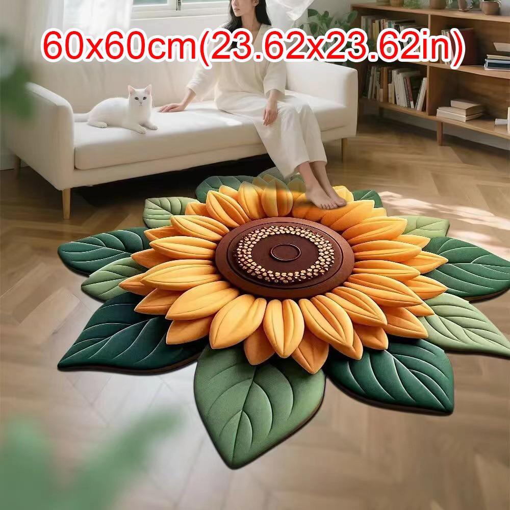 

Special-shaped Sunflower Carpet Soft Flower Carpet Blanket for Living Room Tea Table Bedside Style 10