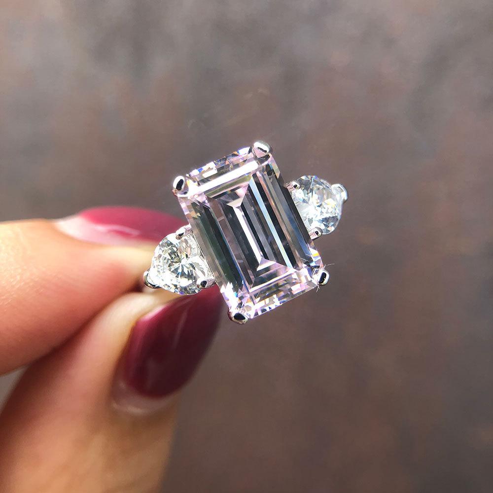 Gica Gema Heißverkaufte personalisierte Ringe 925 Sterling Silber 8 * 12mm Einzigartiges Design Romantischer edler Schmuck Hochzeitsfeiergeschenke Neuer Trend