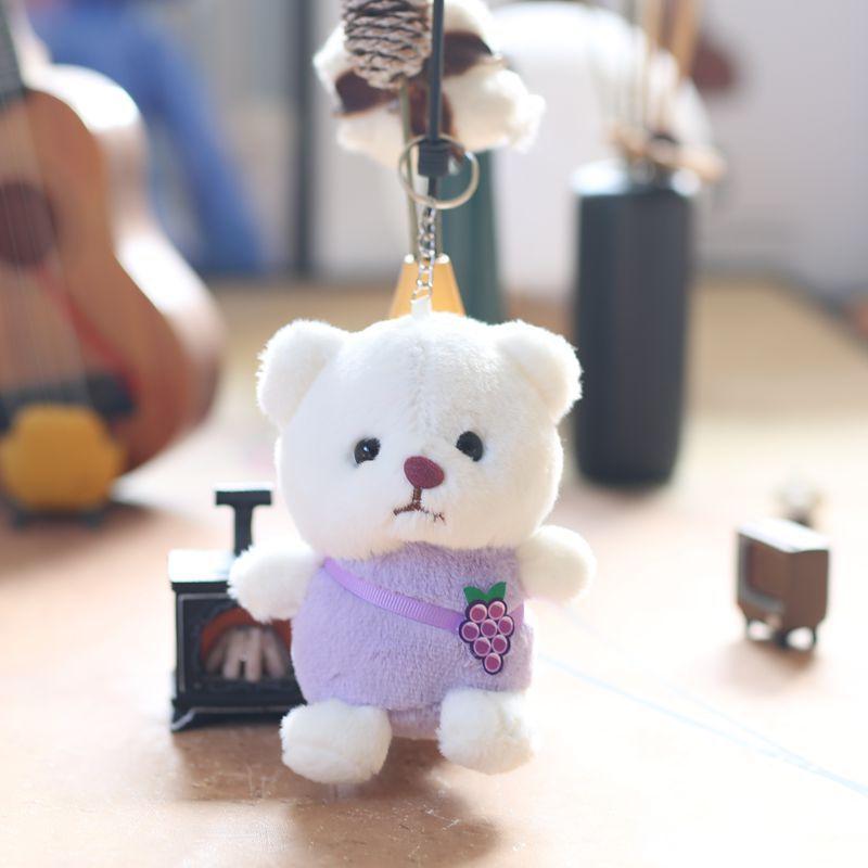 Cute Cute Fruit Bear Pendant Plush Toy Doll Cartoon Bag Hanging Keychain Doll Doll