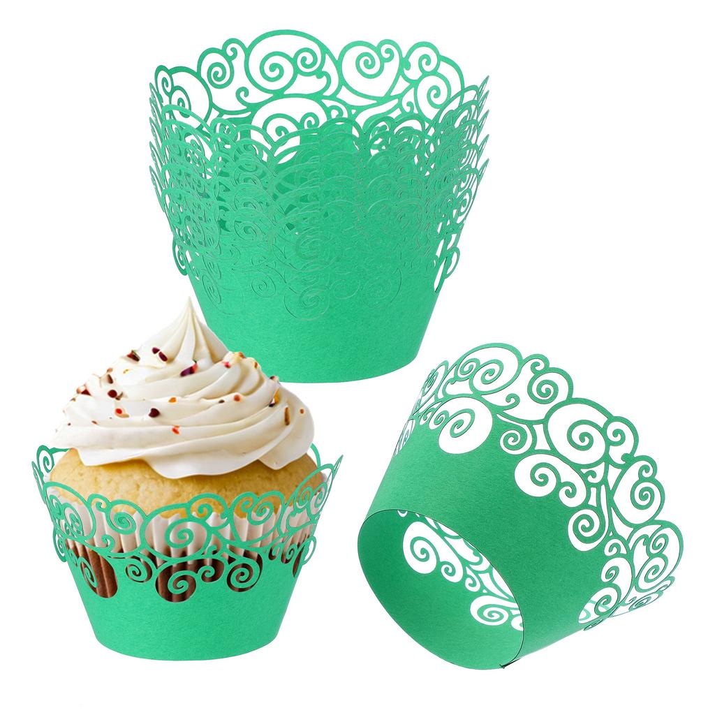 50 Pack Cupcake Wrappers Paper, Baking Cups Standard Cloud Decoration for Anniversary Birthday Weddings and Parties, Pink