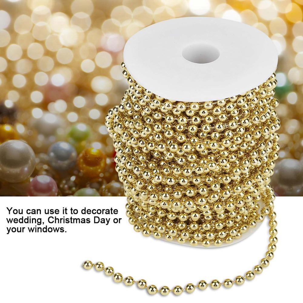 

Silver Color Pearl Garland String 6mm Size DIY Wedding Decoration Wedding Centerpieces золотой
