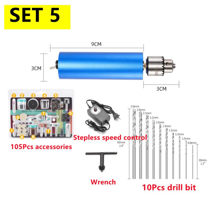220V 13000rpm Stepless Speed-adjustable Handheld Mini Metal Electric Grinder Multifunct Polishing and Engraving Electric Drill
