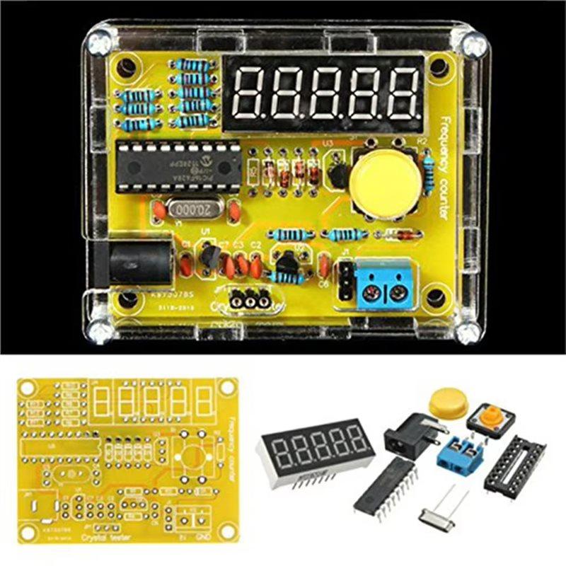 A84E-Digital Frequency Counter Module DIY Kits 1Hz-50Mhz Crystal Oscillator Tester With Shell Case