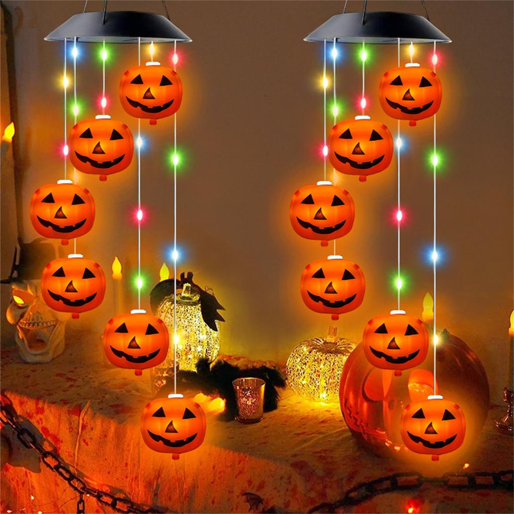 Halloween Windspiele Lichter Außen Haus Dekor Outdoor Dekor Hängende Solar Powered Lichter Im Freien Windspiel Hängende Garten Lichter Solar Wind Glocke
