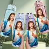 1PC Jesus Christ Religious Print 750ml Color Plastic Sports Water Bottle Leakproof Flip Straw Lid Suitable for Sports Office Home Use