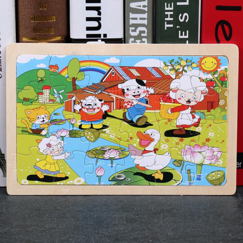 Wooden Animal Jigsaw Puzzle with Frame for Children 0-3 Years – Educational Toy & Gift