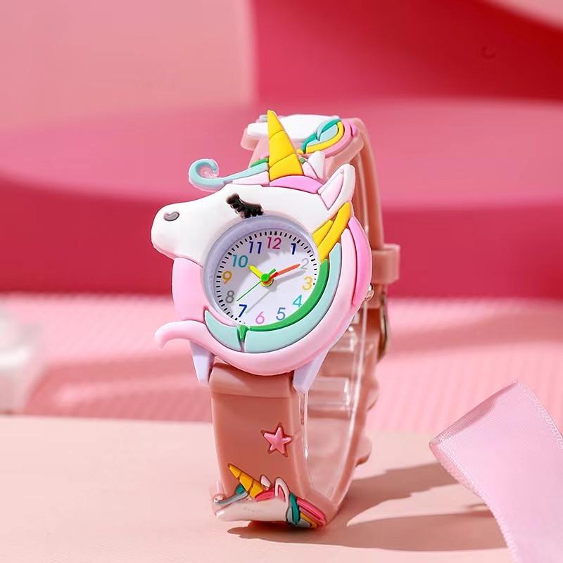 Einhorn 3D Silikonarmband Kinderuhr - Niedliches Cartoon-Design für Jungen & Mädchen