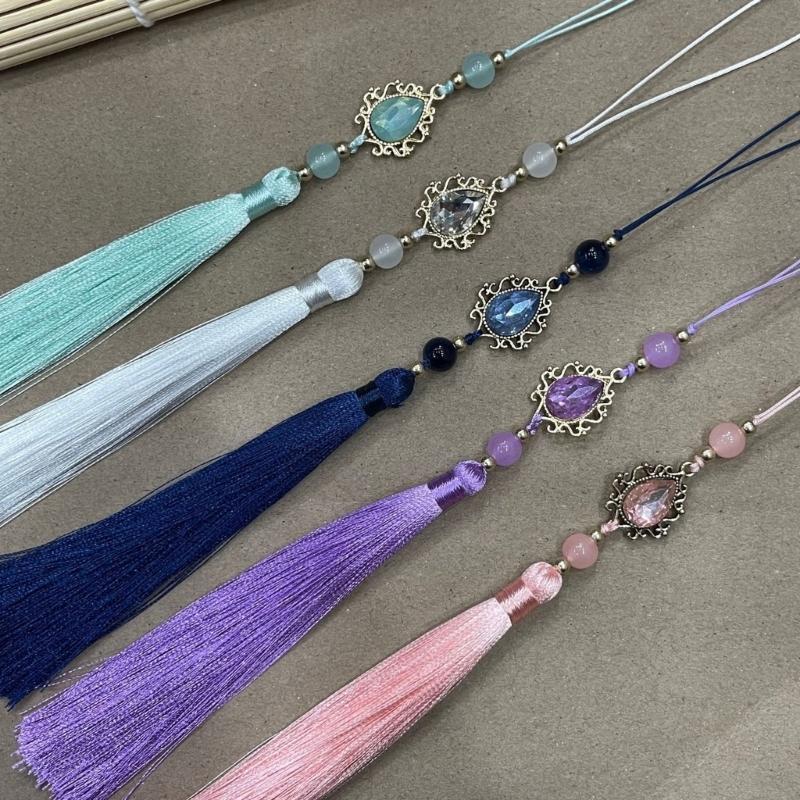 Vintage Chinese Hanfu Pendant Traditional Tassels Waterdrop Waist Pendant Fashionable Jewelry Decor for Celebrations