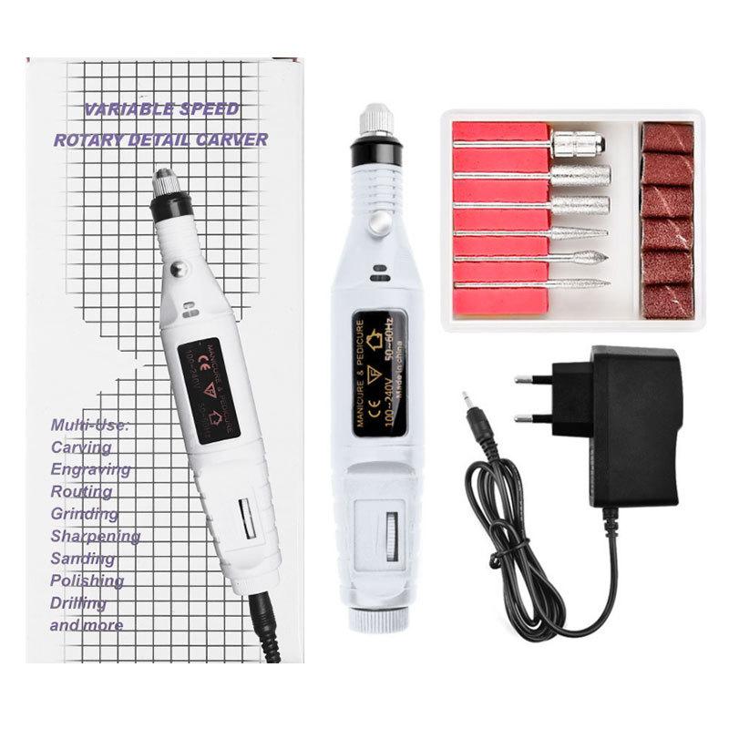 Strumenti per unghie Mini smerigliatrice elettrica Macchina portatile per unghie Pezzo per unghie Set smerigliatrice per unghie