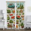 Perdele de bucătărie cu ilustrații de viață de vară pentru camera de zi, decorațiuni de Halloween, perdele interioare pentru casă, 2 piese, perdea de fereastră