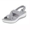 Summer Wedge Heel Bohemian Velcro Fish Mouth Muffin Cross Kink Women's Sandals