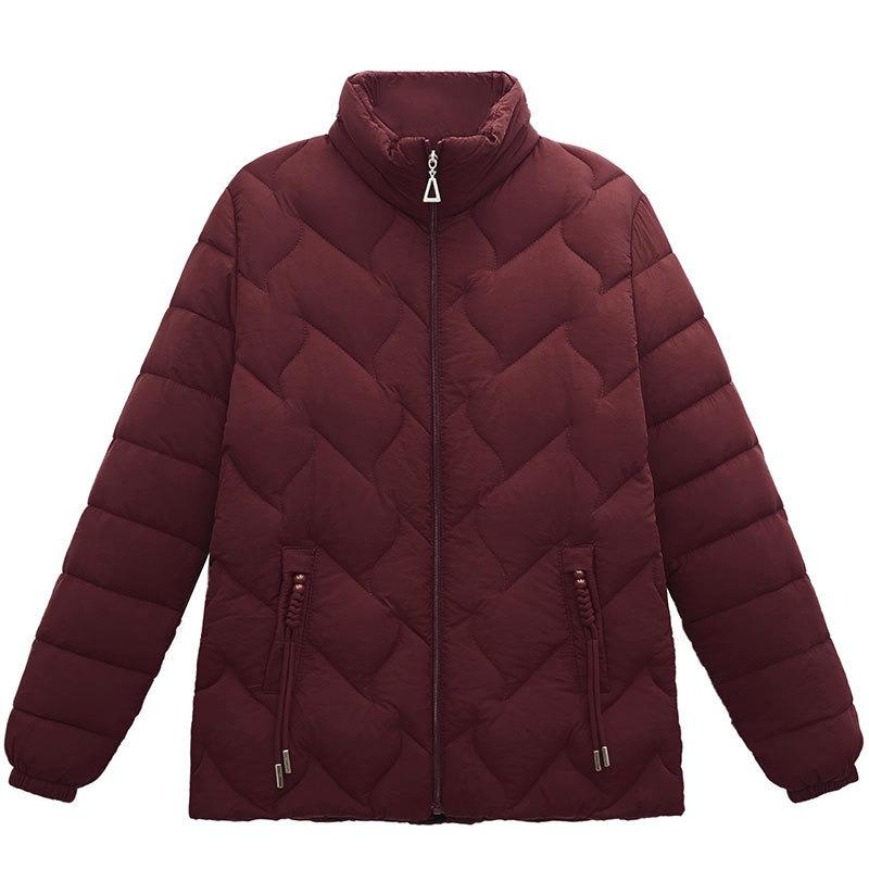 Padded-on Women's Short Winter Coat, Small Padded Jacket, Thickened Medium Mother's New Down Padded Jacket.