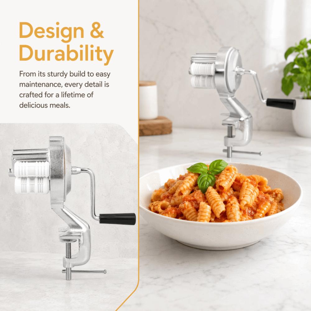 Silver Macaroni Maker Aluminum Alloy Manual Pasta Extruder Pasta Maker Machine Pasta Lovers