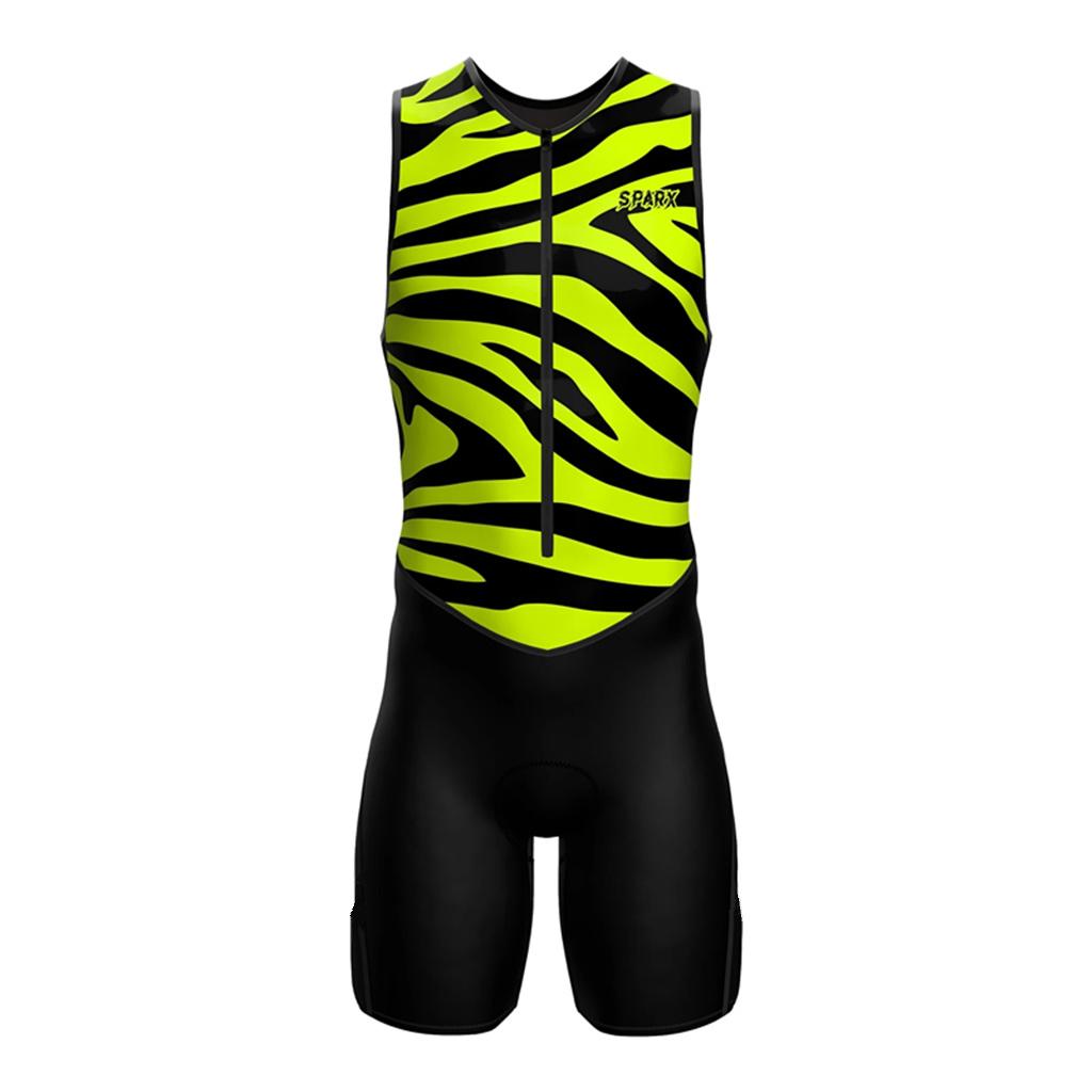 Sparx Summer Men's Triathlon Race Suit Sleeveless Cycling/Running Jumpsuit Pro Team Quick Dry Speedsuit Sport Tri Suit