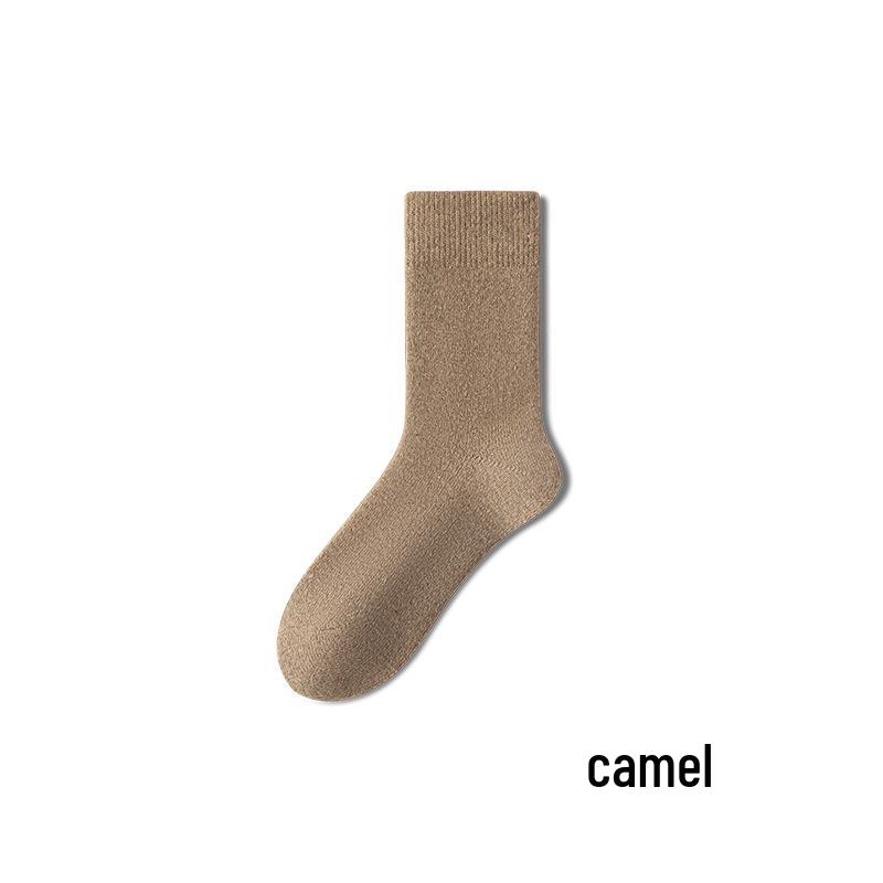 Women's Thick Plush Wool Mid-Tube Socks for Autumn & Winter Sleeping