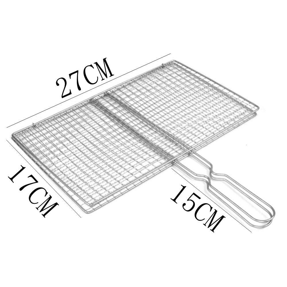 New Iron Barbecue Net Silvery Barbecue Vegetable Clip Iron Mesh Clamp Barbecue