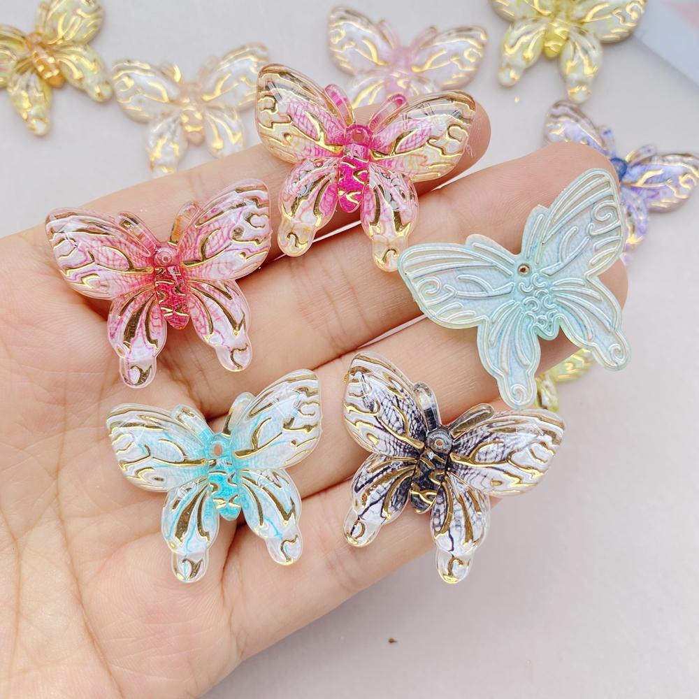 10Pcs Cute Colorful Cartoon Butterfly Series Flat Back Resin Cabochons Scrapbooking DIY Jewelry Craft Decoration Accessorie