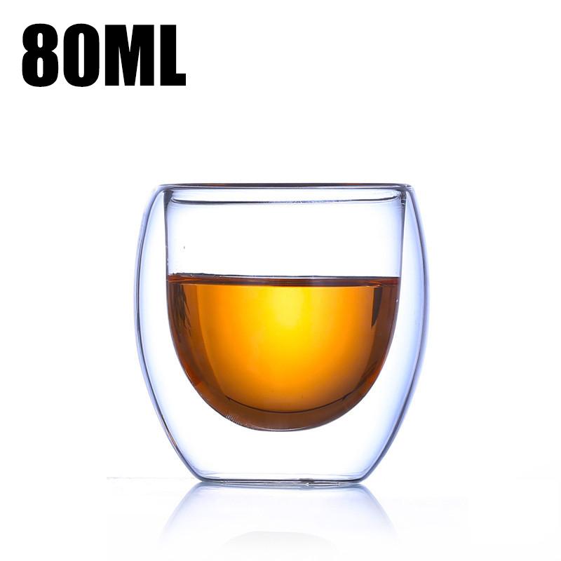 

Transparent Double-layer Wall Insulated Cup Milk Coffee Drink Glass Water Mug Heat Resistant Gift Household Office Drinkware Hot 1PC