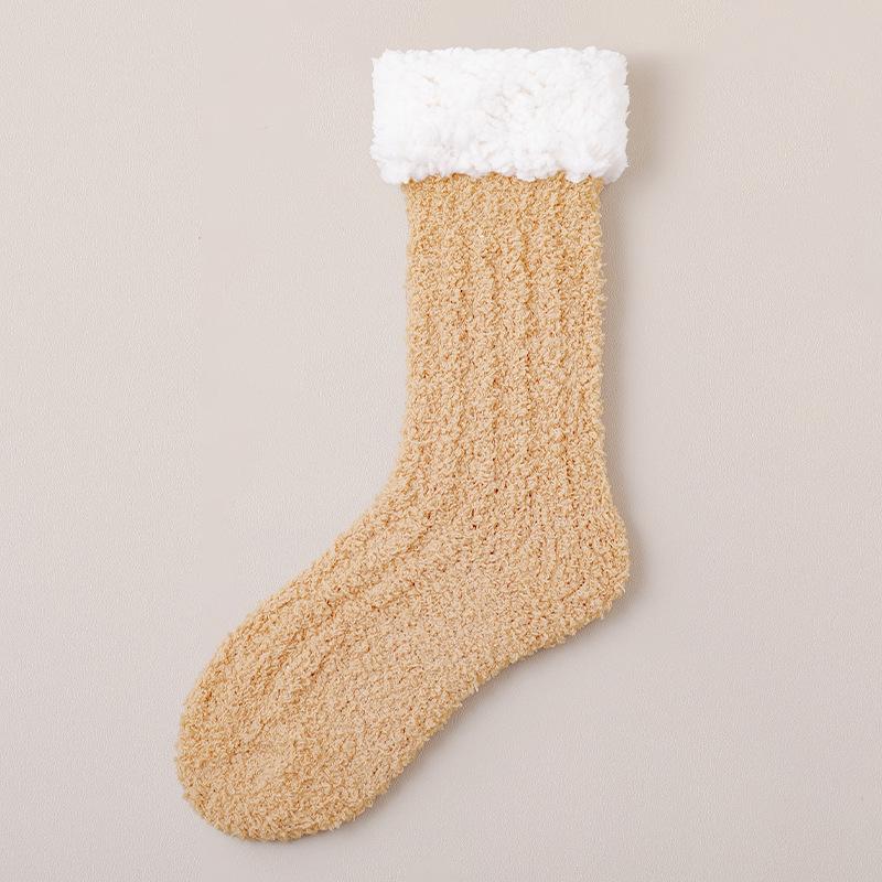 Coral Velvet Socks Women's Winter Plus Velvet Thick Warm Floor Socks Home Sleep Plush Autumn Winter Snow Moon Socks