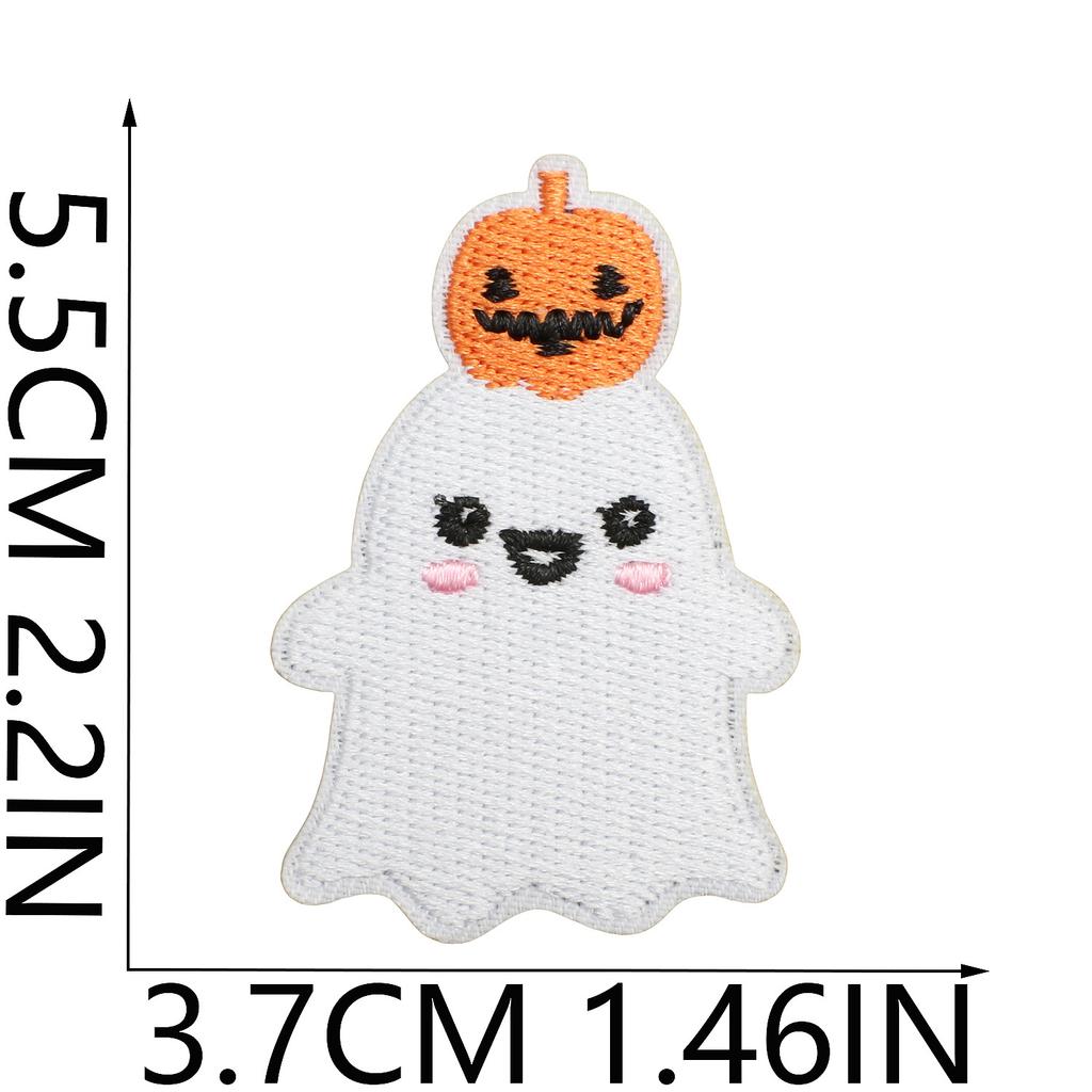 Ghost Embroidery Cloth Sticker Halloween Piao Ghost Patch Sticker Festive Atmosphere Dress Up Embroidery Label Pumpkin Spider Web
