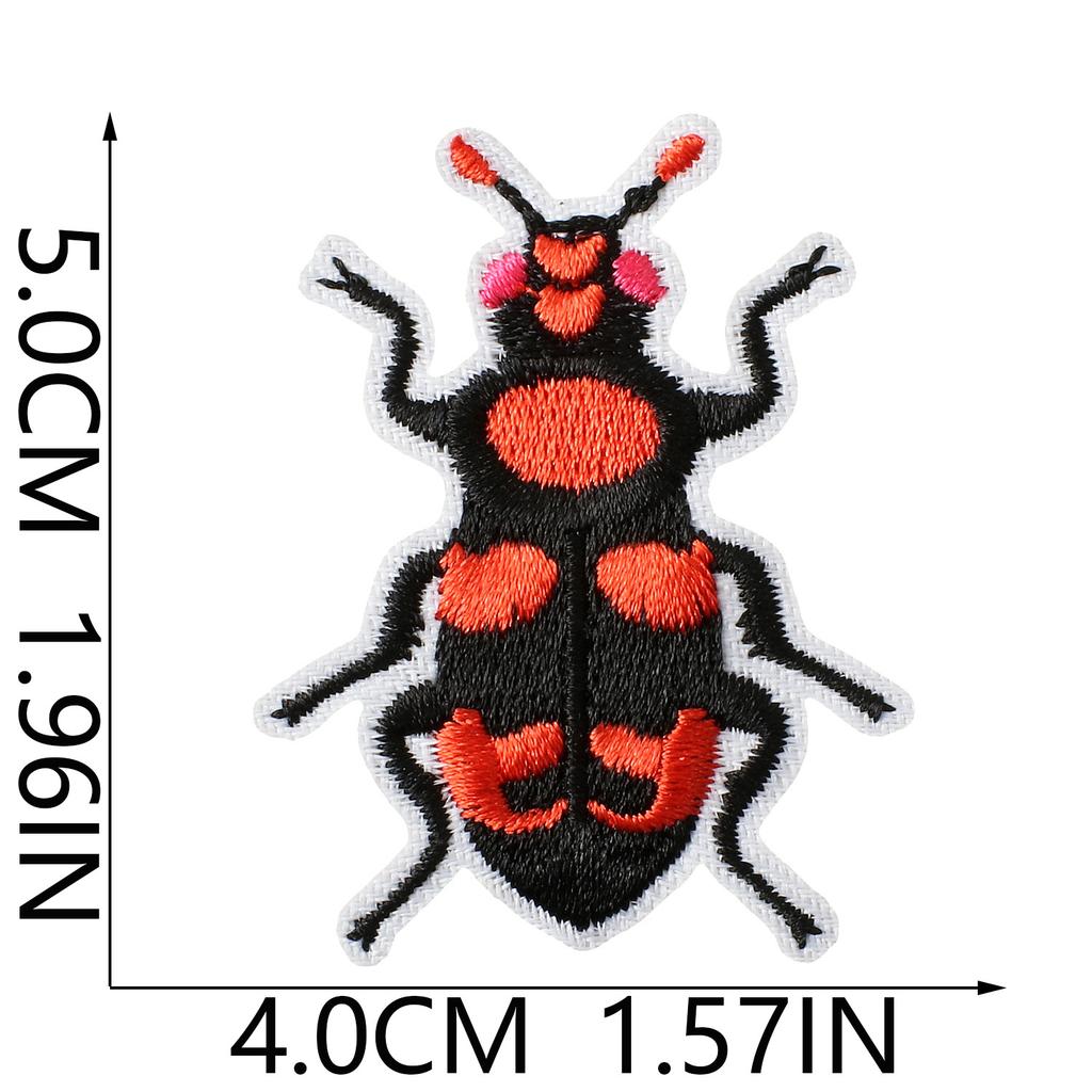 Insect Embroidery Cloth Sticker Ironing Beetle Cartoon Embroidery Chapter Beetle Patch Sticker Embroidery Label Clothing Schoolbag Decoration
