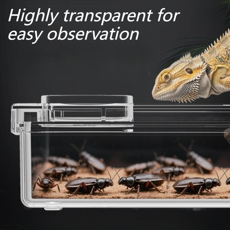 Reptilien Futterspender Eidechse Schildkröte Gecko Futter Napf Anti-Flucht Mehlwurm Kakerlake Zuchtbox Reptilien Futter Trink Zubehör