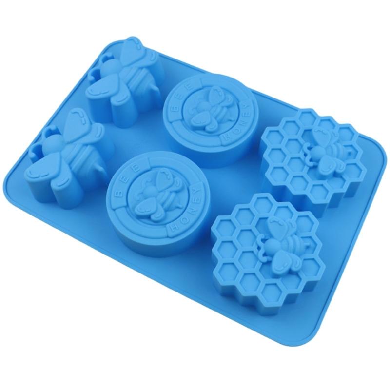 6 Section Honeycomb Shape Mold Multipurpose Silicone Baking Tool Nonstick Quick Releases Dishwasher Safe Cake Tray